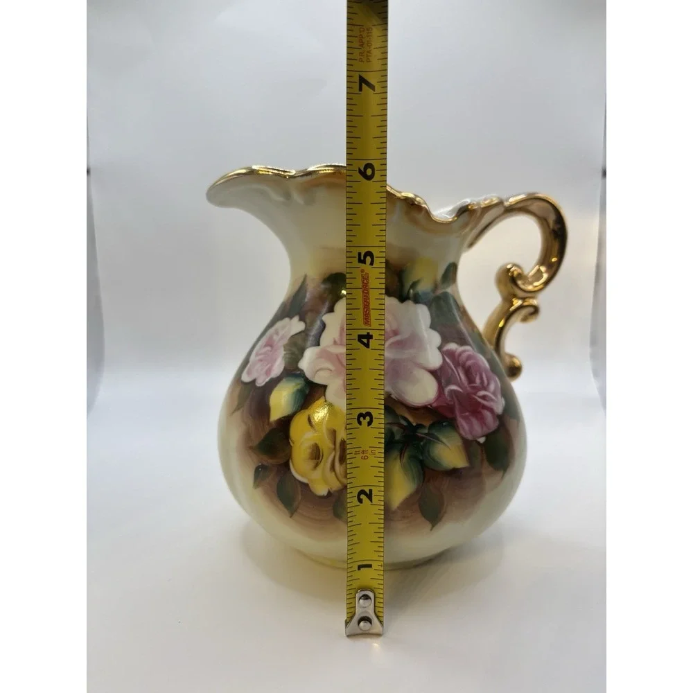 Lot Of 3 Antique Japanese Dishes Vintage Pitcher Vase Ceramics Ucagco 40s 50s 60